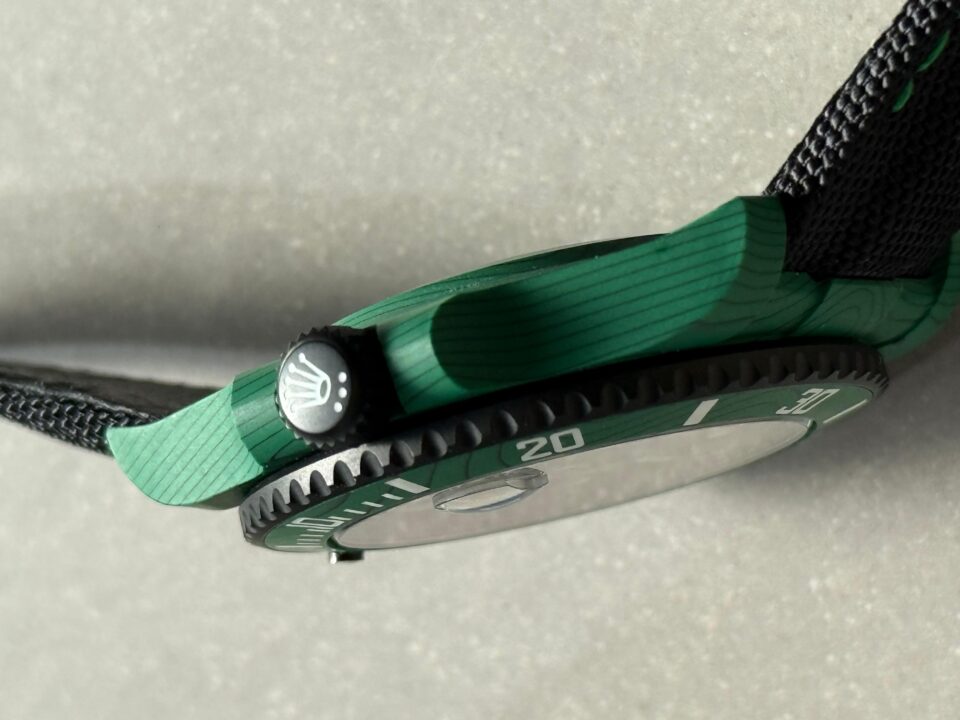 Submariner DIW Green Carbon VSF 1:1 Best Edition Black Dial on Black Nylon Strap VS3135 - Image 11