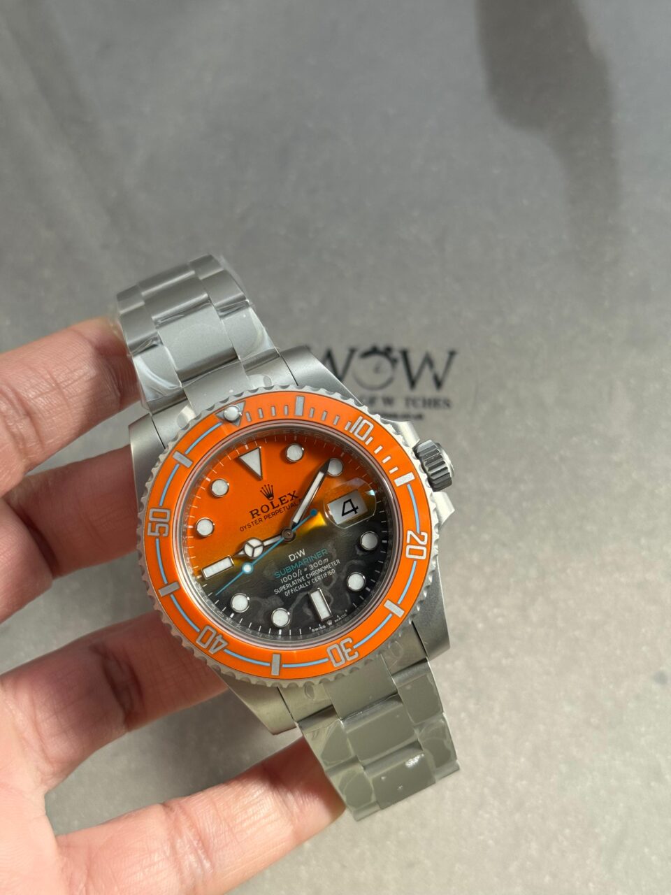 Submariner DIW Sandblasted VSF 1:1 Best Edition Orange Grey Dial on SS Bracelet VS3135 - Image 7