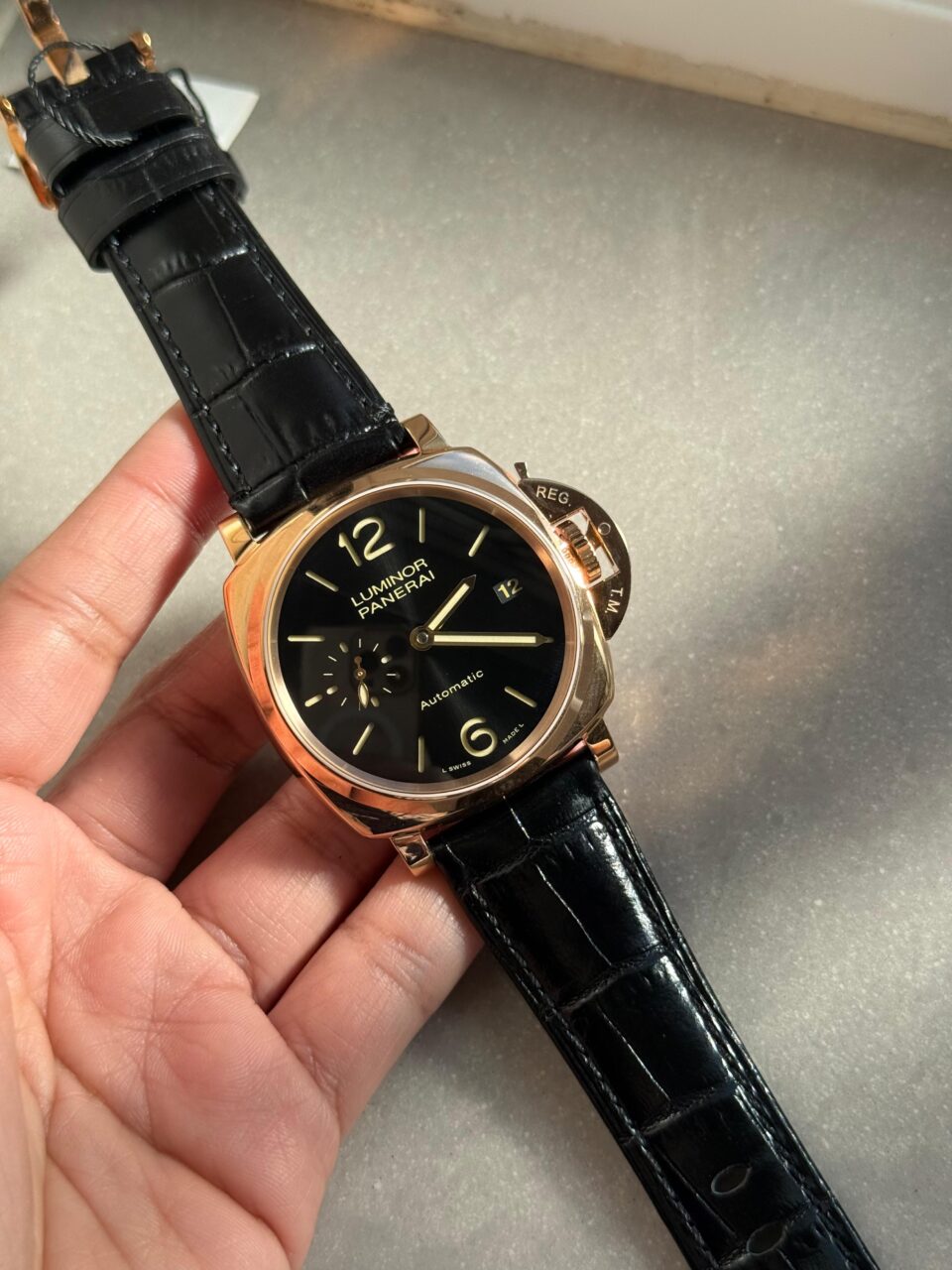 PAM908 Luminor Due VSF Best Edition Black Dial on Black Leather Strap AXXXIV