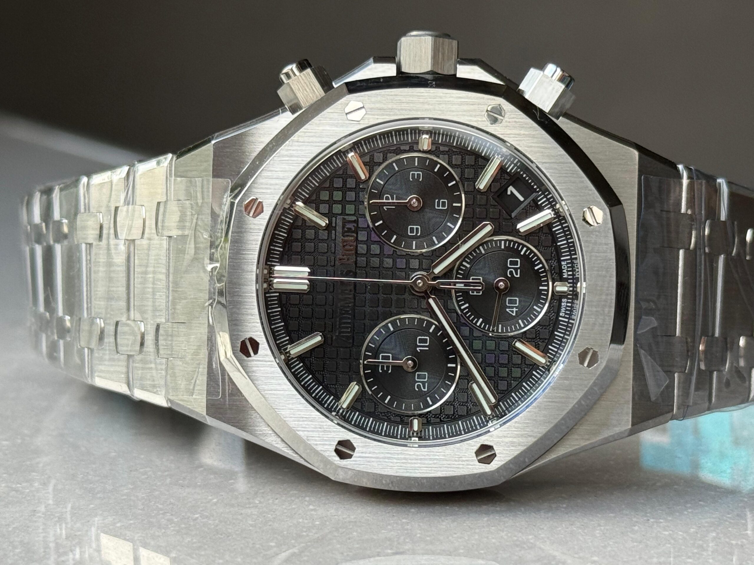 Royal Oak Chrono 26240 SS DDF 1:1 Best Edition Black Dial on SS Bracelet DD4401 - Image 7