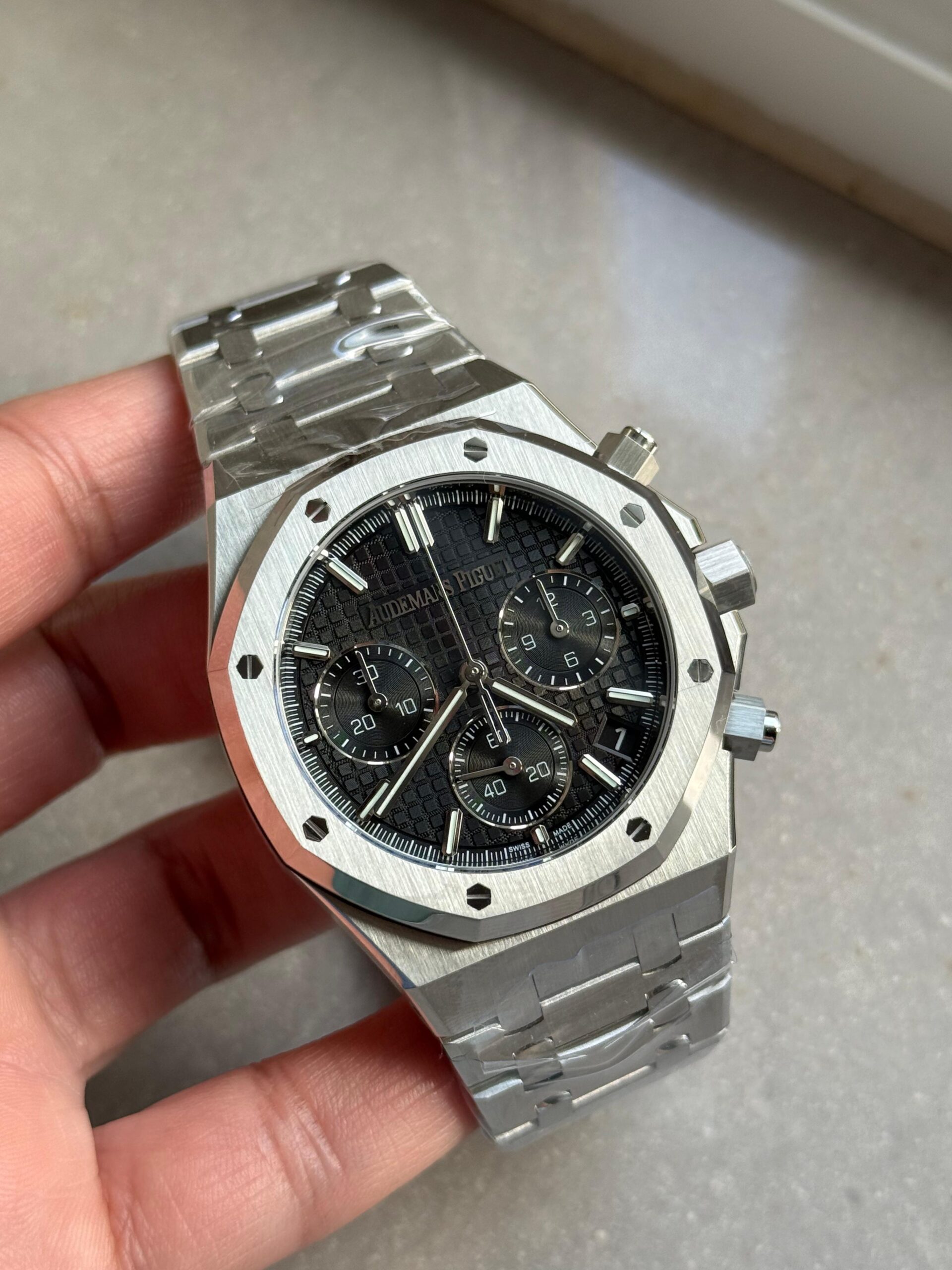 Royal Oak Chrono 26240 SS DDF 1:1 Best Edition Black Dial on SS Bracelet DD4401 - Image 4