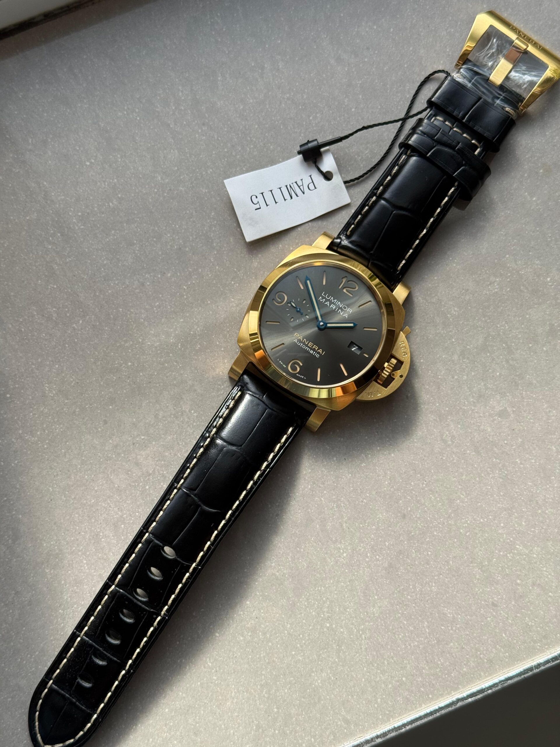 PAM1115 W VSF 1:1 Best Edition Gray Dial on Black Leather Strap P.9010 - Image 9