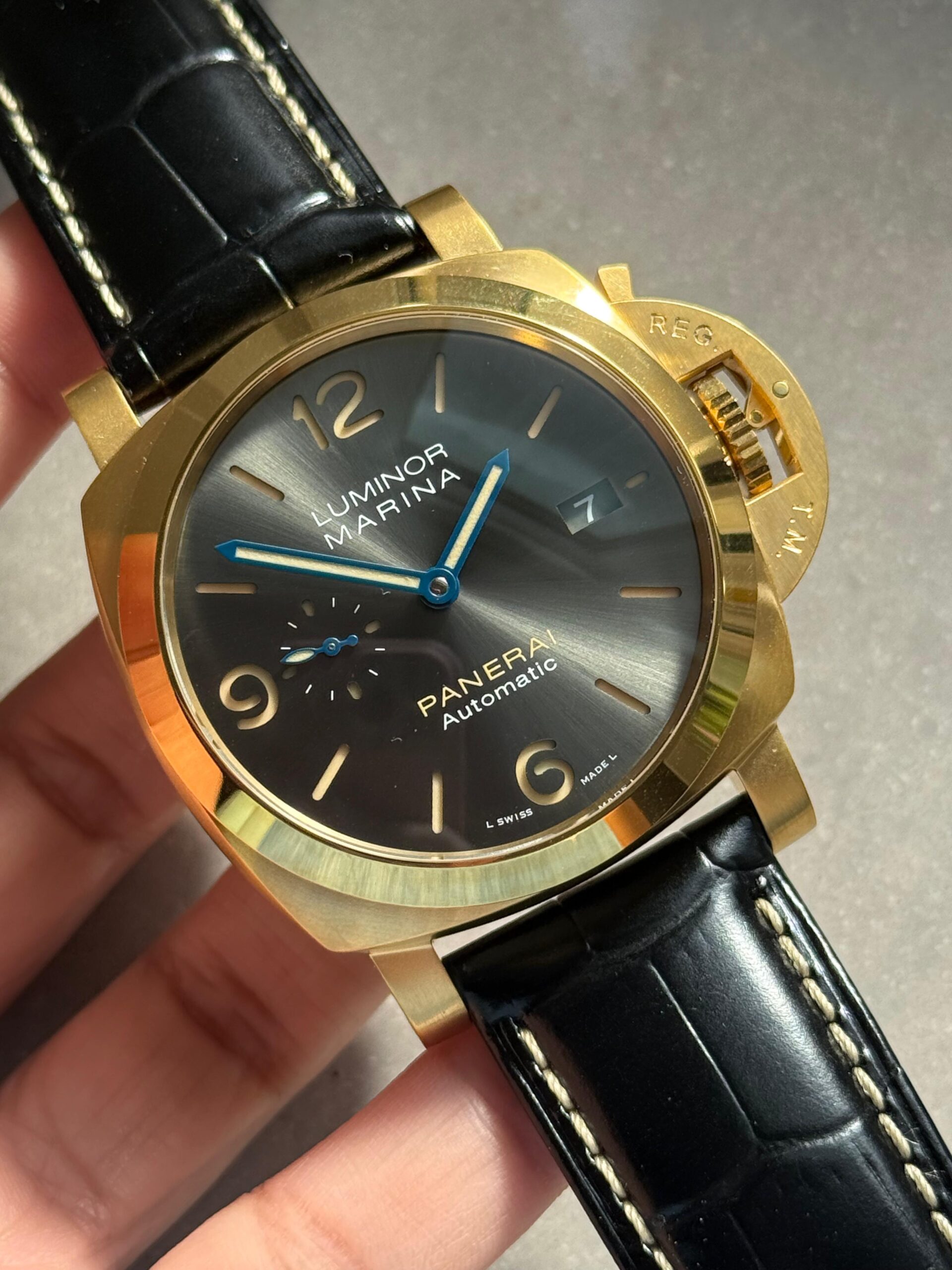 PAM1115 W VSF 1:1 Best Edition Gray Dial on Black Leather Strap P.9010 - Image 3