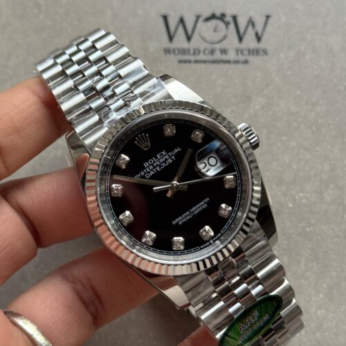 DateJust 36 SS 126233 ARF 1:1 Best Edition Black Diamonds Dial on Jubilee Bracelet SH3235