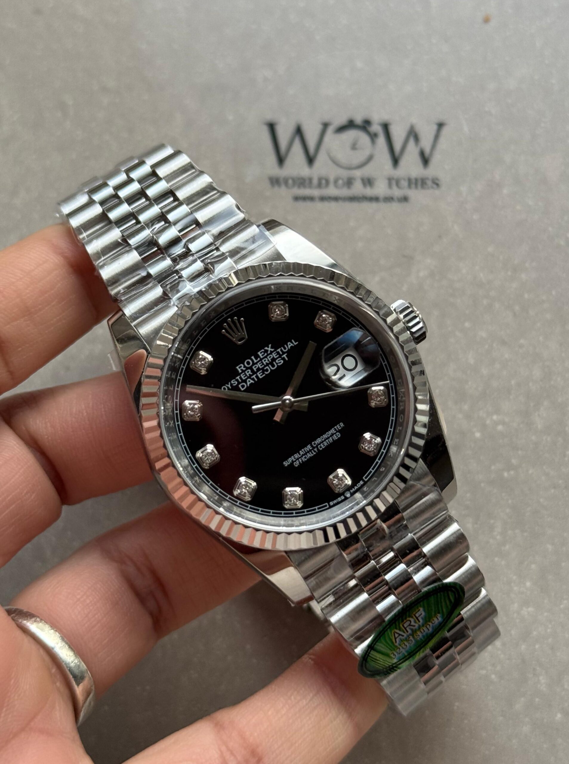 DateJust 36 SS 126233 ARF 1:1 Best Edition Black Diamonds Dial on Jubilee Bracelet SH3235