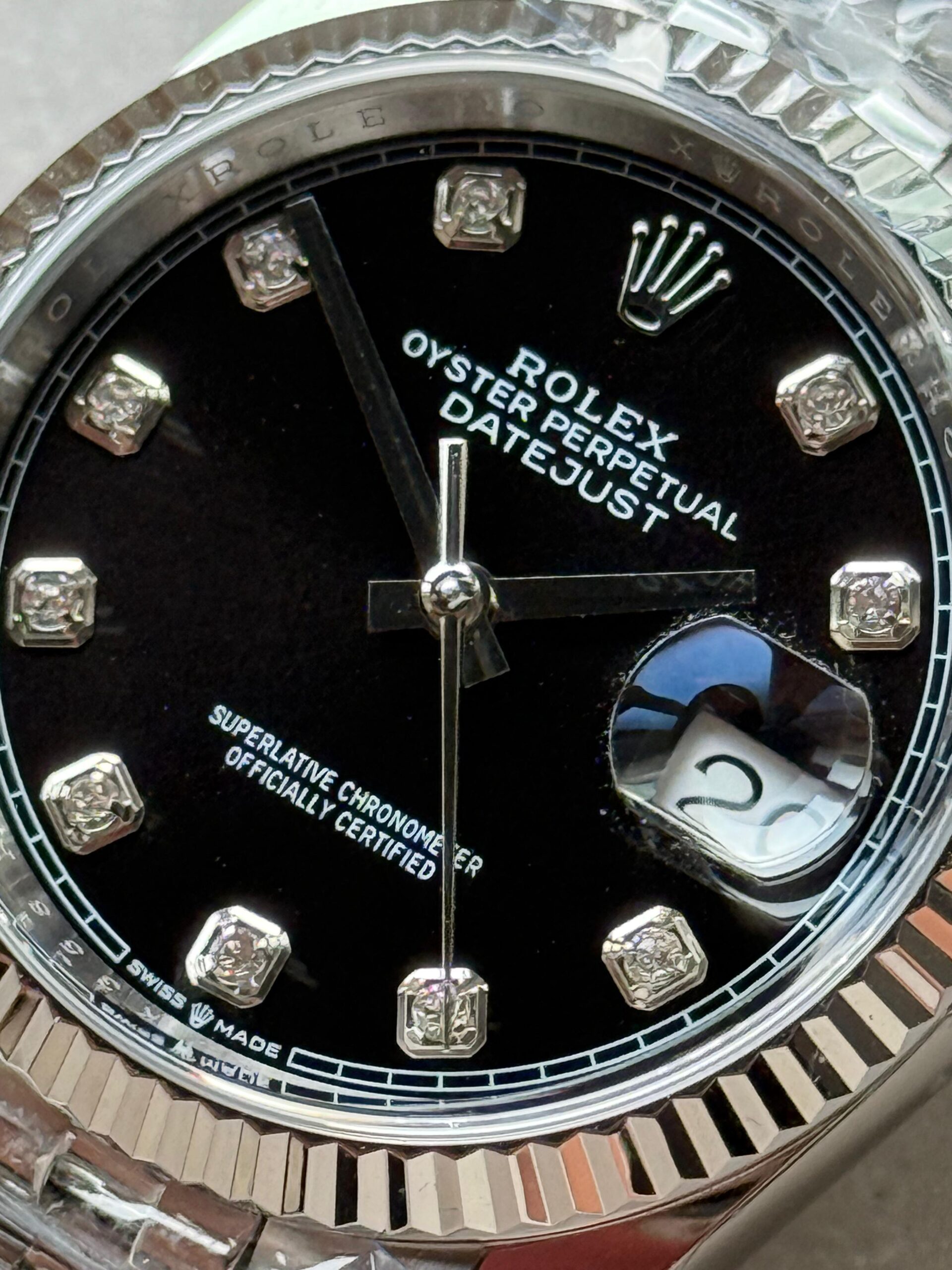 DateJust 36 SS 126233 ARF 1:1 Best Edition Black Diamonds Dial on Jubilee Bracelet SH3235 - Image 4