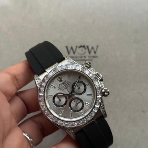 daytona custom daytona 4131  moissanite diamond dial oysterflex barcelet