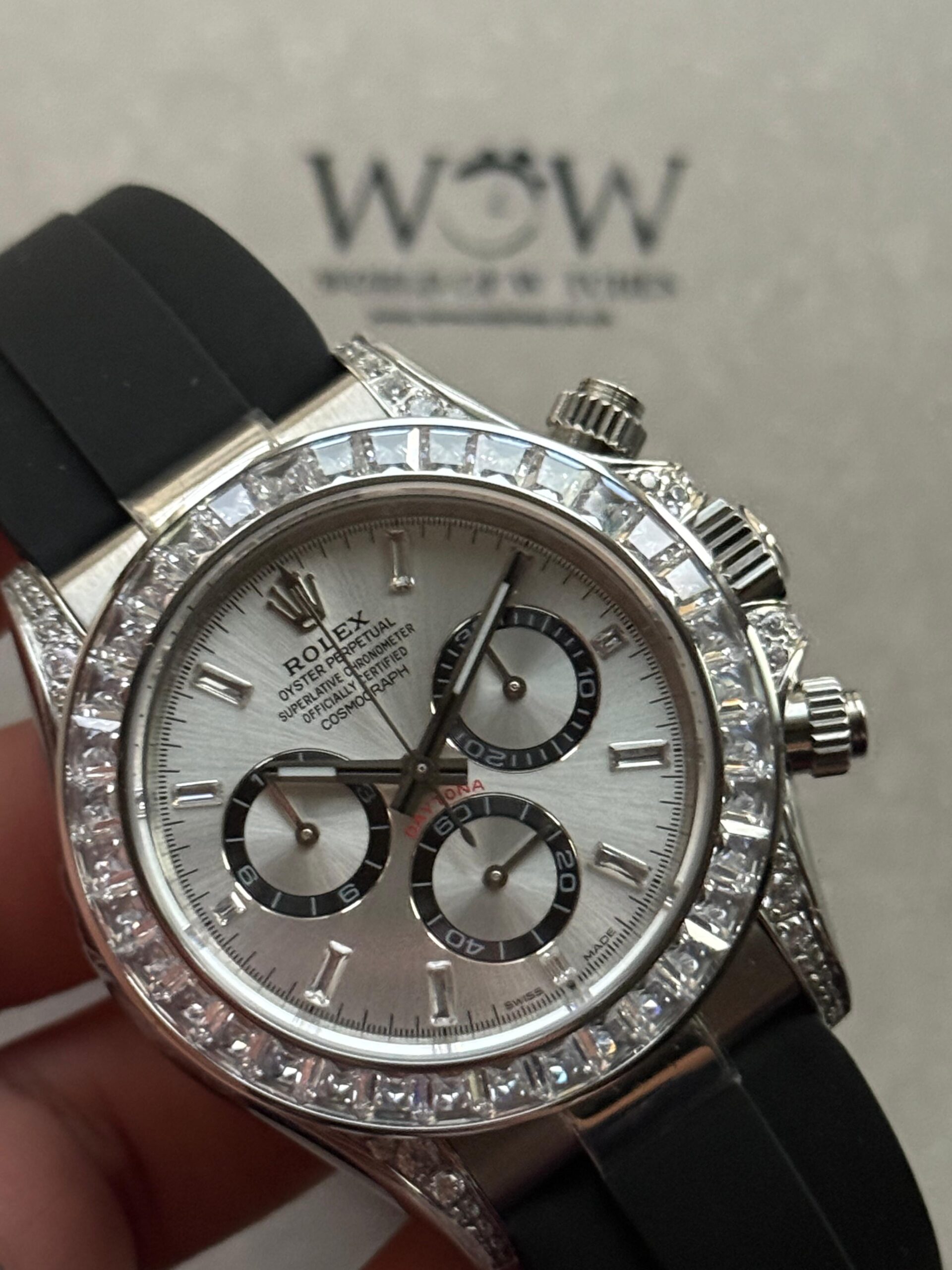 daytona custom daytona 4131 moissanite diamond dial oysterflex barcelet - Image 2