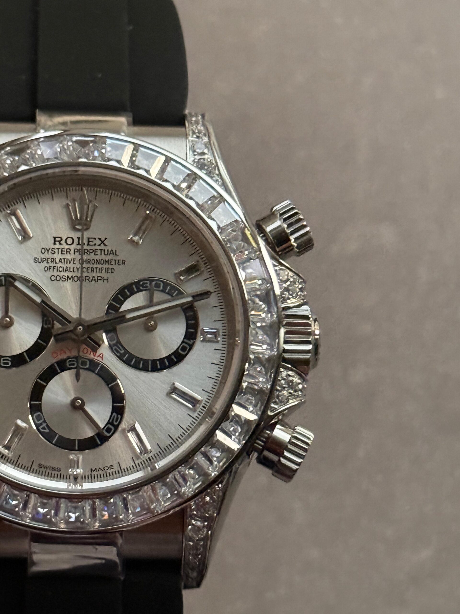 daytona custom daytona 4131 moissanite diamond dial oysterflex barcelet - Image 3