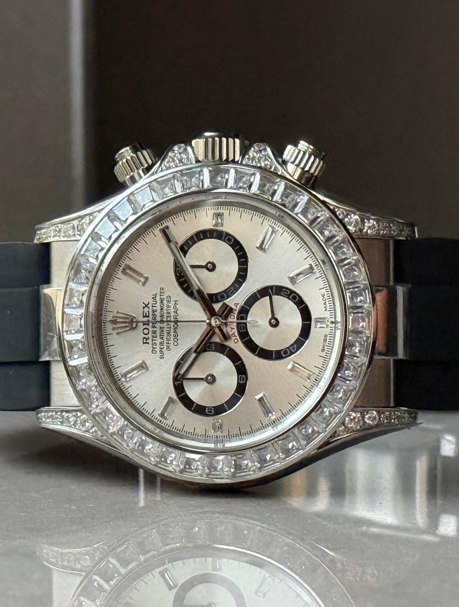 daytona custom daytona 4131 moissanite diamond dial oysterflex barcelet - Image 4