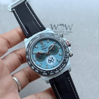 Daytona DIW Porsche 911 S/T White Carbon SOp NIC 1:1 Best Edition Blue Dial on Black Nylon Strap SA4130