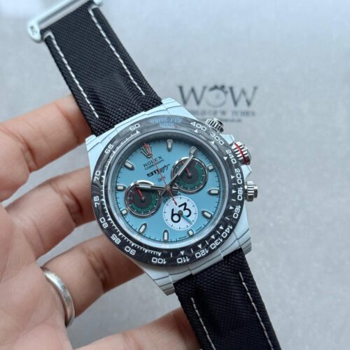 Daytona DIW Porsche 911 S/T White Carbon SOp NIC 1:1 Best Edition Blue Dial on Black Nylon Strap SA4130