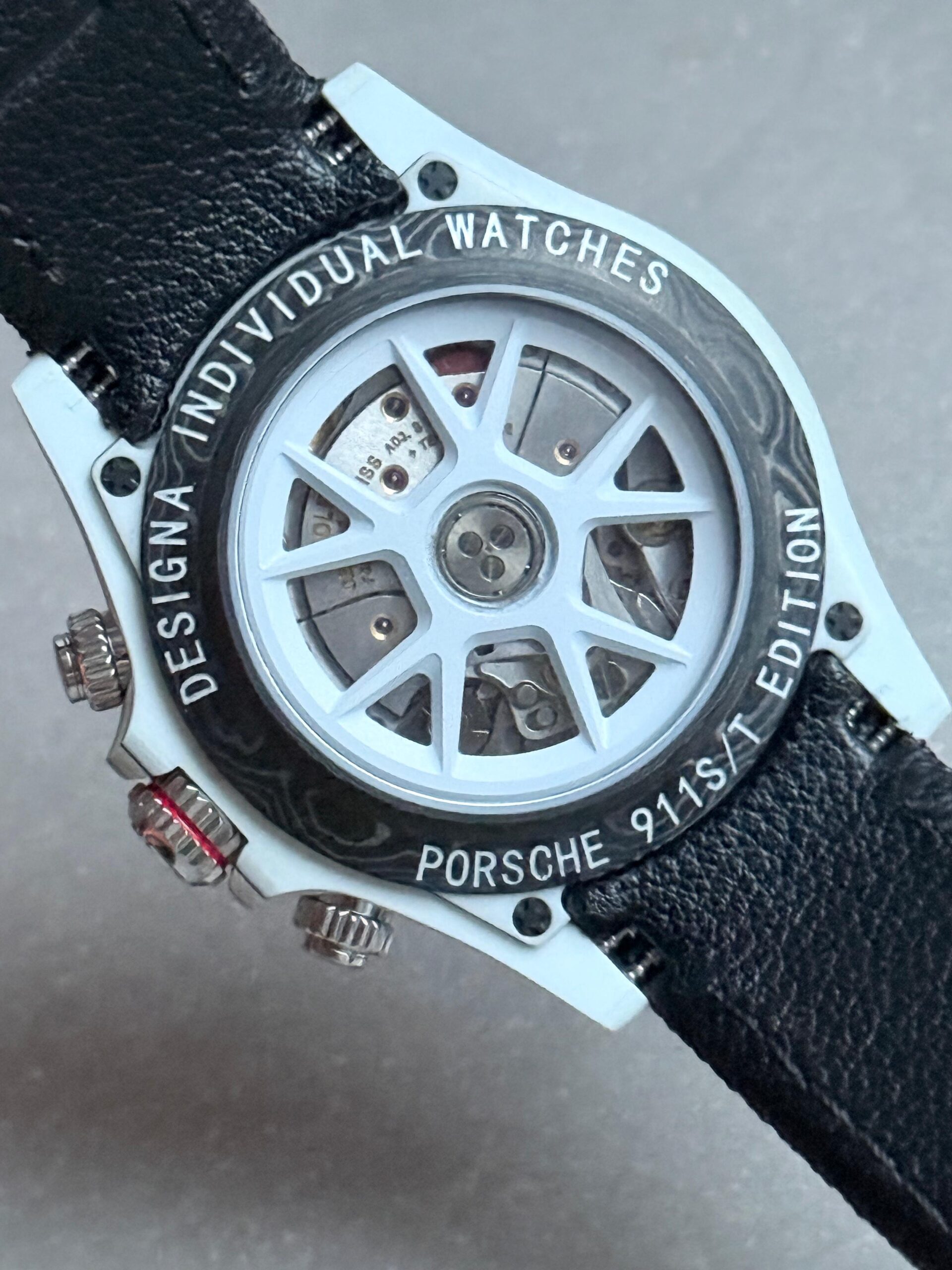 Daytona DIW Porsche 911 S/T White Carbon SOp NIC 1:1 Best Edition Blue Dial on Black Nylon Strap SA4130 - Image 12