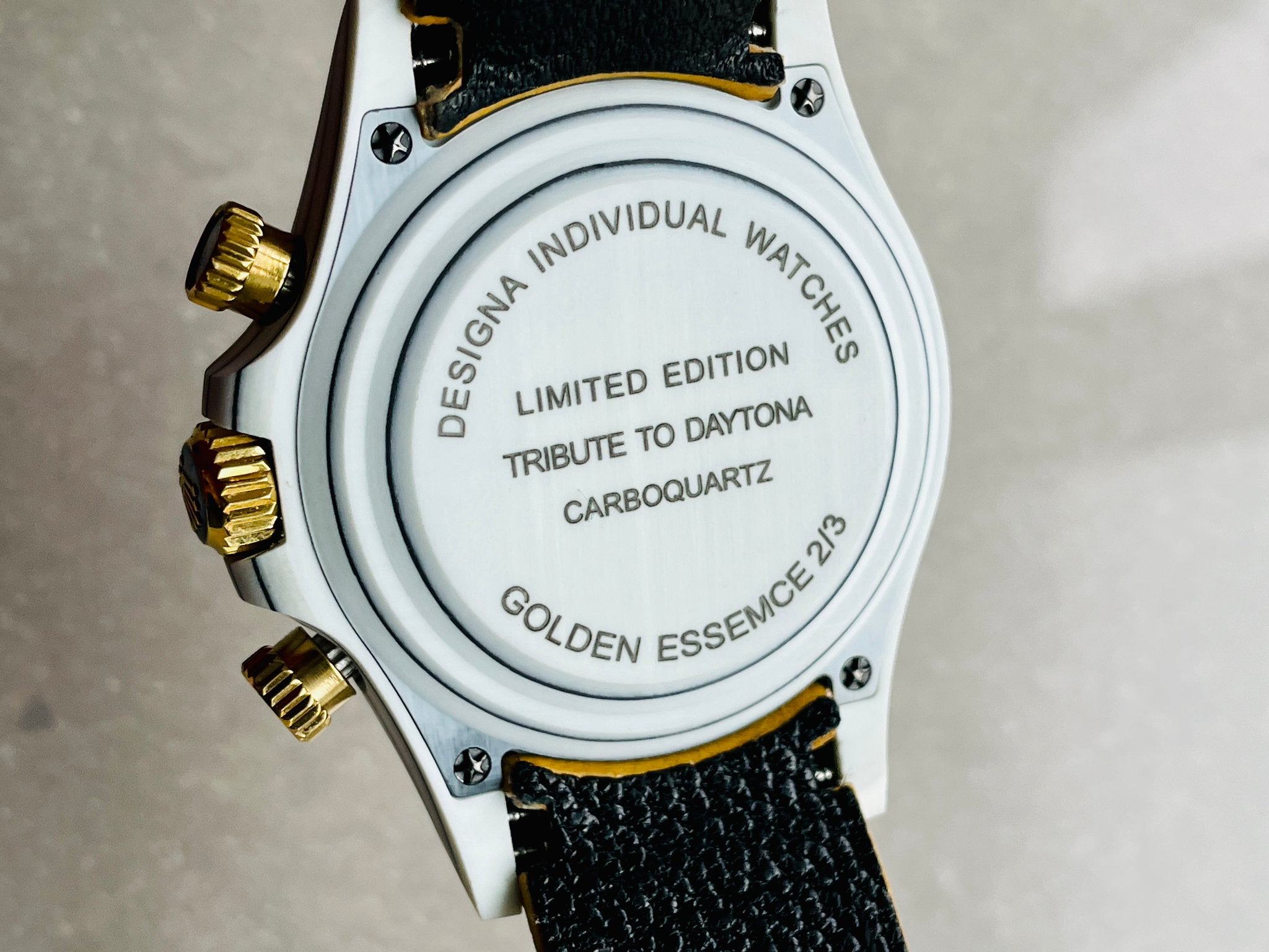 Daytona DIW White Carbon/YG DIWF Best Edition Gold Dial on Black Nylon Strap A7750 - Image 15