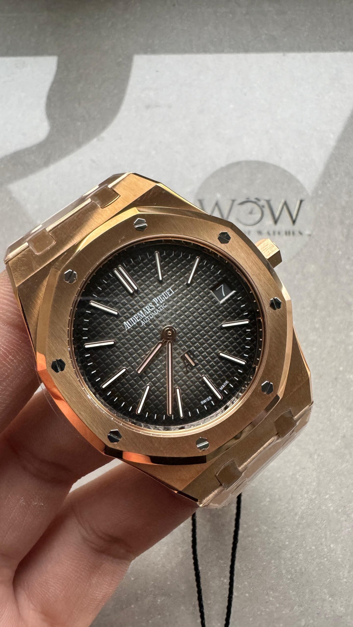 Royal Oak 39mm 16202 “50th Anniversary” RG ZF 1:1 Best Edition Gray Textured Dial on RG Bracelet A7121