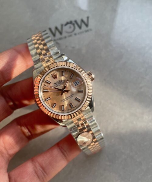 Datejust 28mm 904L RG/SS Champagne Dial on RG/SS Jubliee Bracelet A2671