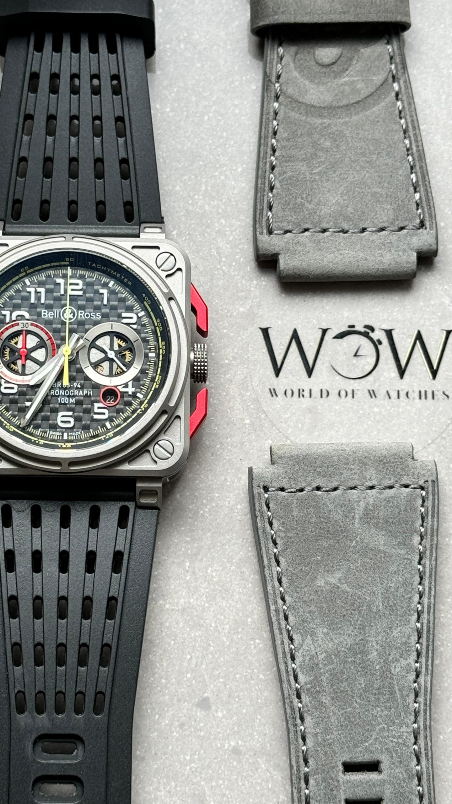 BR 03-94 Chrono Ti B12 Carbon Dial on Black Rubber Strap A7750 - Image 5