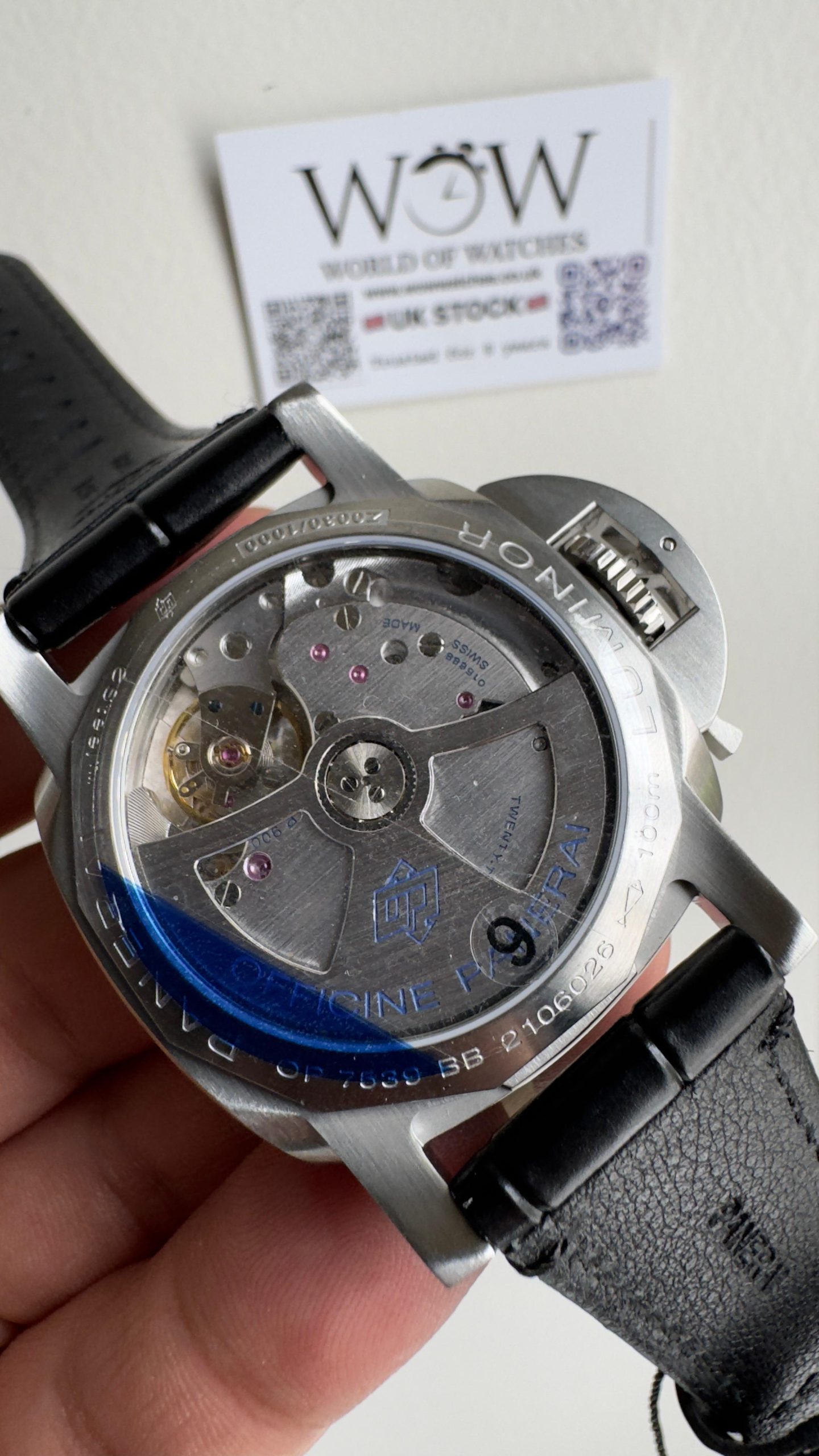 PAM1365 Z GMT SS VSF 1:1 Best Edition Black Dial on Black Leather Strap Asian P900 - Image 8