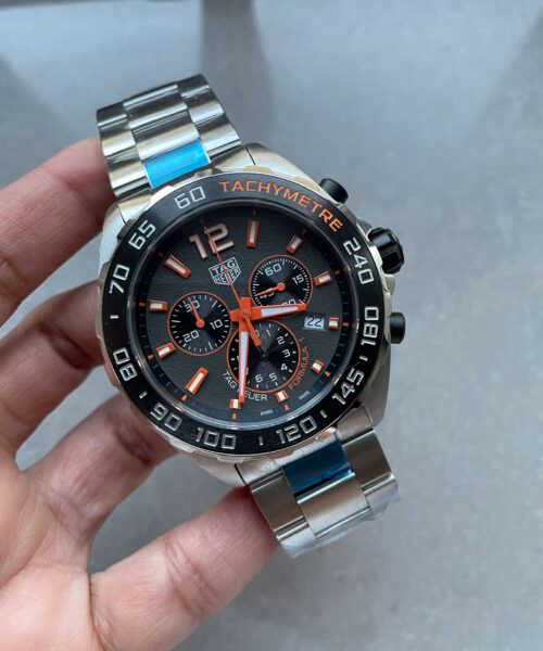 TAG Formula 1  Chronograph CAZ101AH.BA0842 43mm OGF SS Strap Grey orange dial