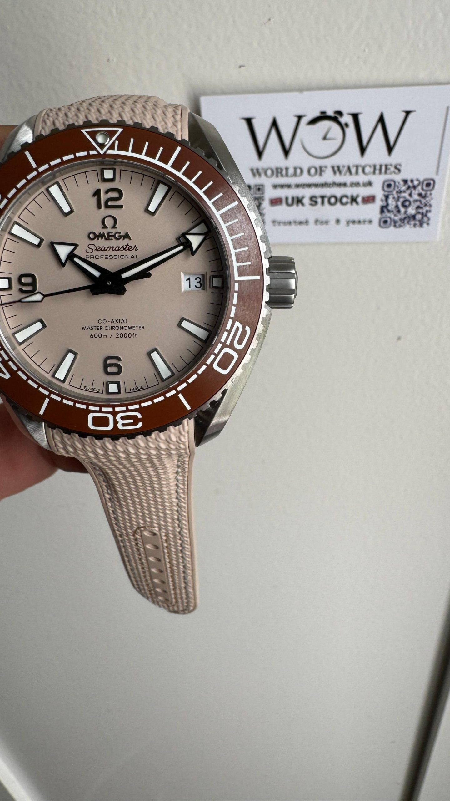 Planet Ocean 600M 43.5mm Bronze Color Ceramic Bezel SS VSF 1:1 Best Edition Sand-Blasted Beige Dial and Rubber Strap A8900 - Image 5