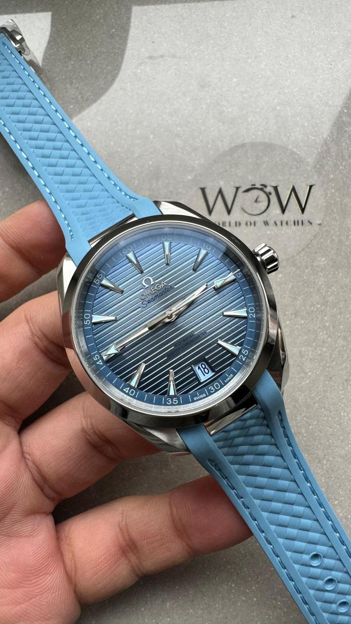 Aqua Terra 41mm VSF 1:1 Best Edition Summer Blue Dial on Blue Rubber Strap A8900