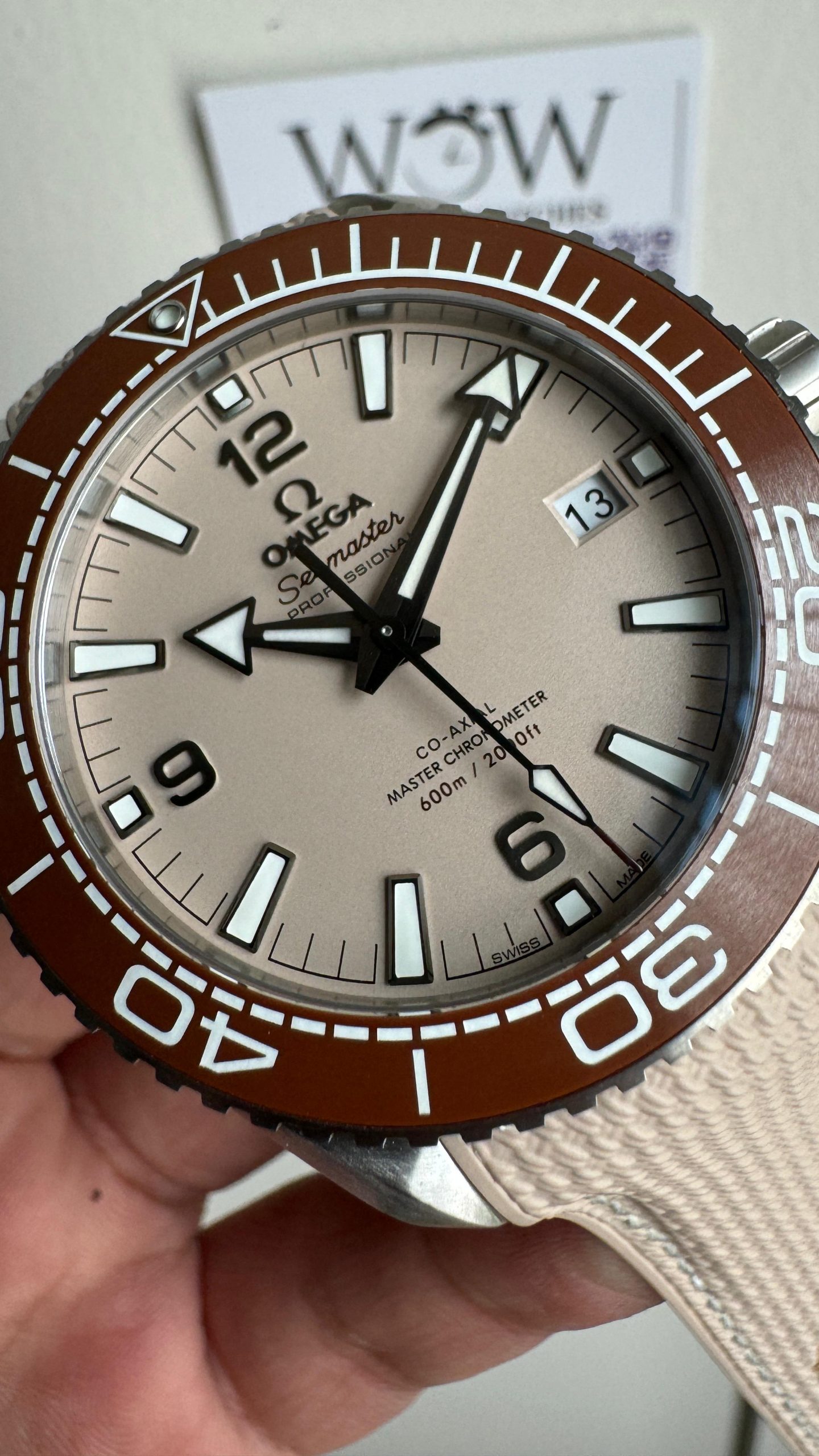 Planet Ocean 600M 43.5mm Bronze Color Ceramic Bezel SS VSF 1:1 Best Edition Sand-Blasted Beige Dial and Rubber Strap A8900 - Image 2