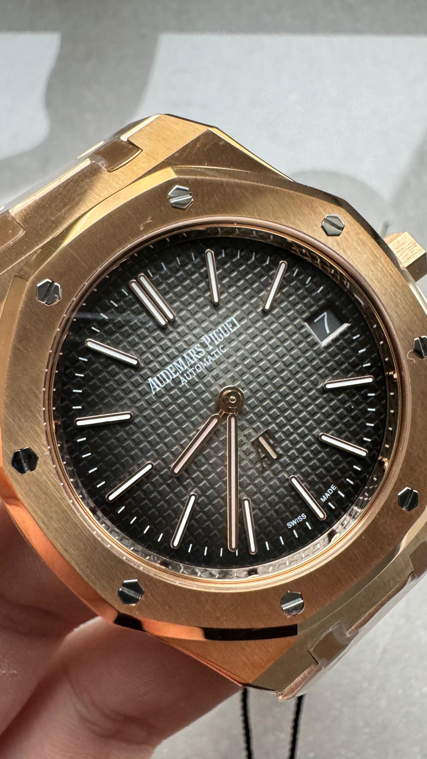 Royal Oak 39mm 16202 “50th Anniversary” RG ZF 1:1 Best Edition Gray Textured Dial on RG Bracelet A7121 - Image 3