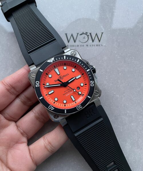 BR03-92 42mm BRF Orange Dial on Orange Rubber Strap A2824