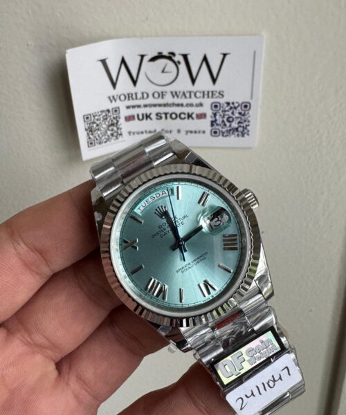 Qf V5 Day-Date 228236 40mm SS 904L Ice blue Dial Gain Weight 185g Day date