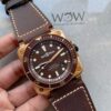 BR03-92 Diver 42mm Bronze BRF Brown Dial on Leather Strap A2824