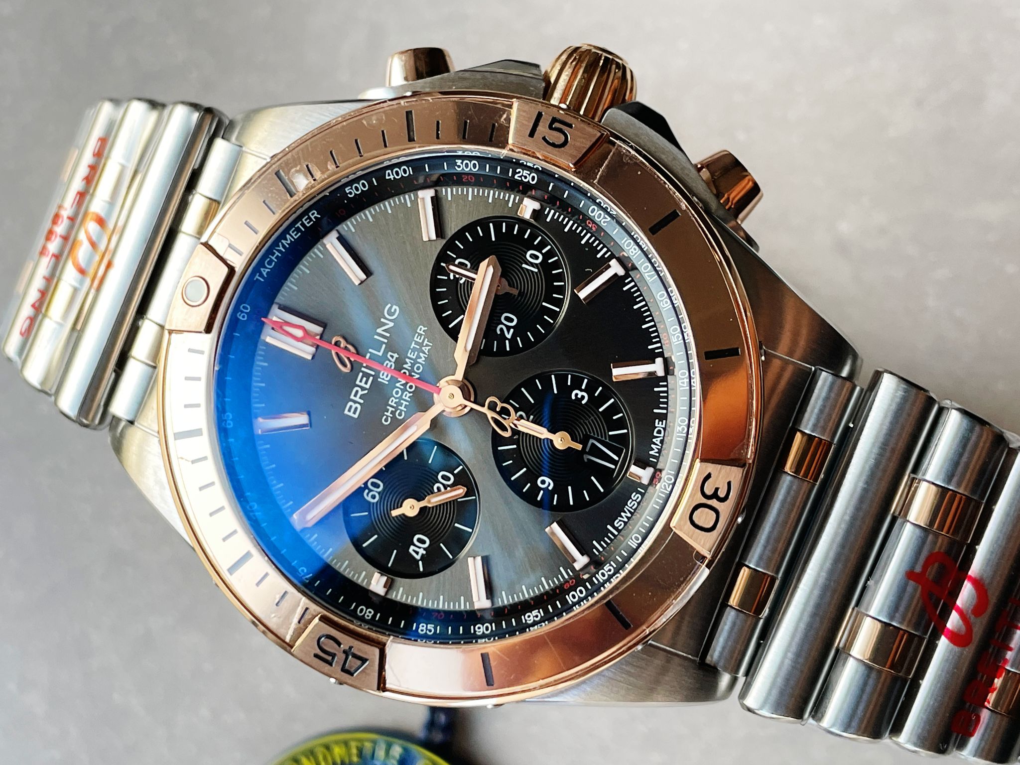 Chronomat Two Tone Bracelet Watch GF Factory 7750 movement - Image 6