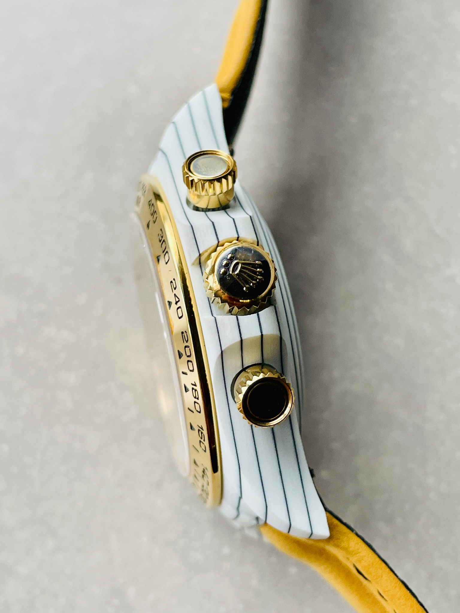 Daytona DIW White Carbon/YG DIWF Best Edition Gold Dial on Black Nylon Strap A7750 - Image 11