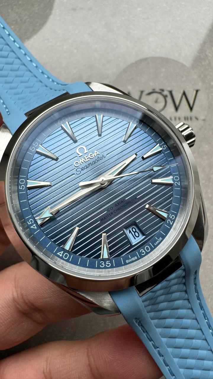 Aqua Terra 41mm VSF 1:1 Best Edition Summer Blue Dial on Blue Rubber Strap A8900 - Image 2