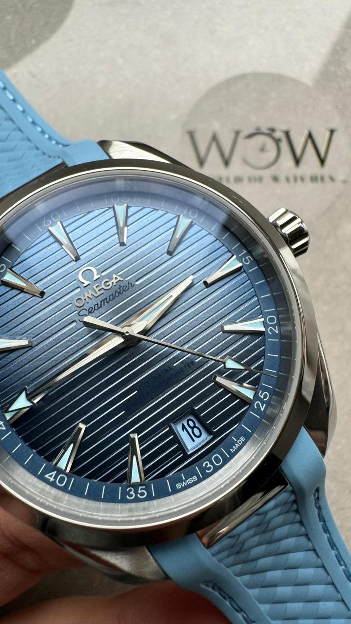 Aqua Terra 41mm VSF 1:1 Best Edition Summer Blue Dial on Blue Rubber Strap A8900 - Image 5