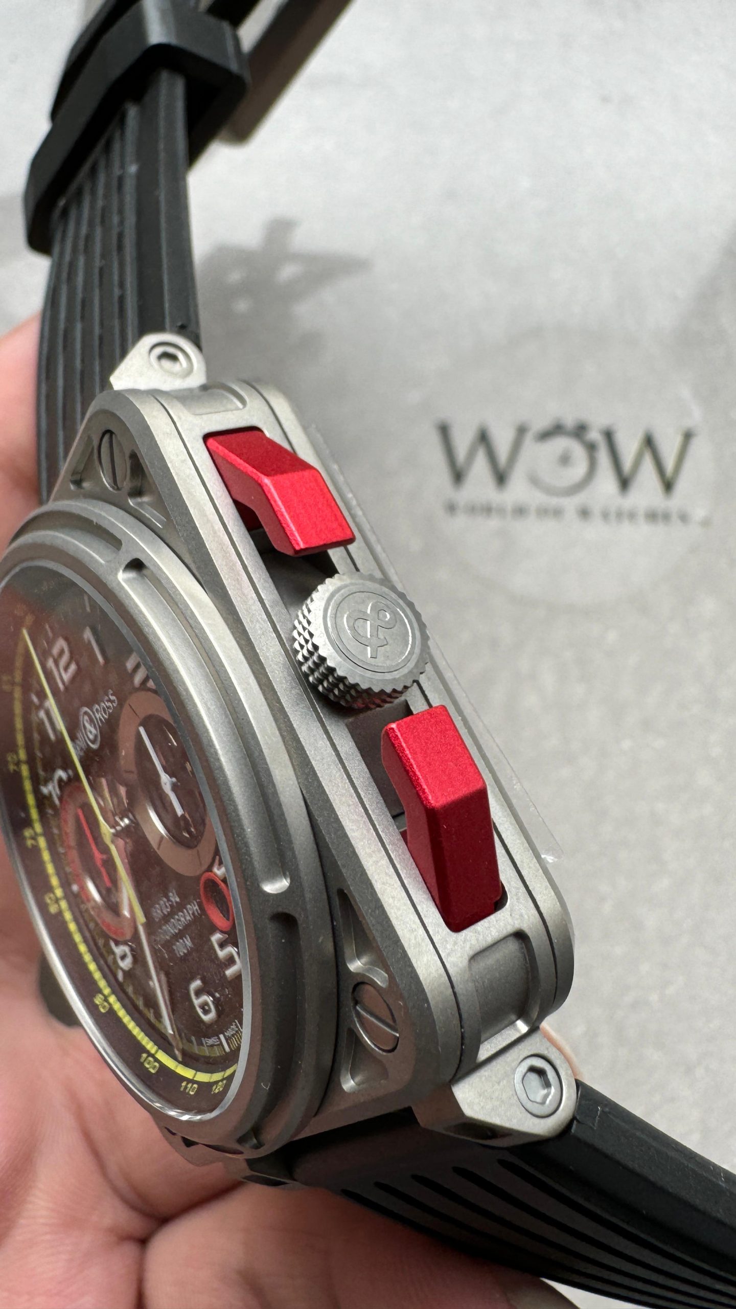 BR 03-94 Chrono Ti B12 Carbon Dial on Black Rubber Strap A7750 - Image 7