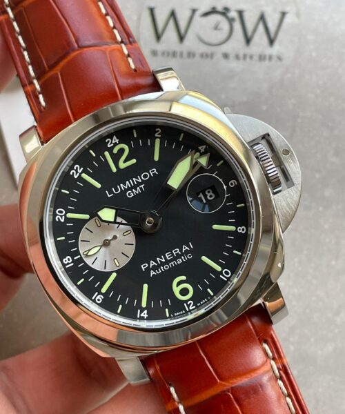 Luminor GMT 44mm PAM00088 SS Black Dial on Leather Strap VSF A7750 pam088