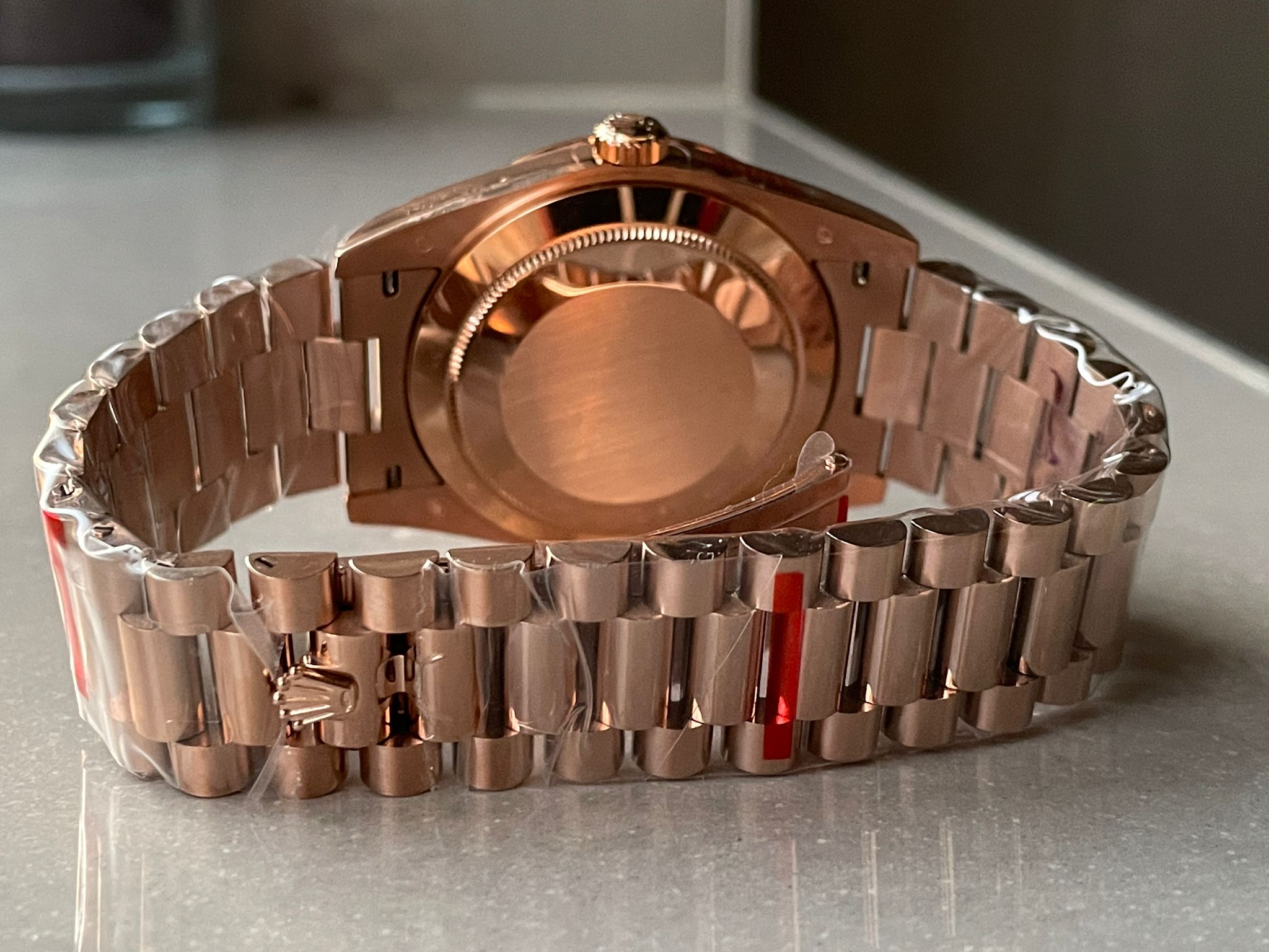 Day-Date 40mm 228235 904L RG Fluted Bezel Rose Gold Dial on RG President Bracelet with Tungsten steel for extra weight GMF - Image 10