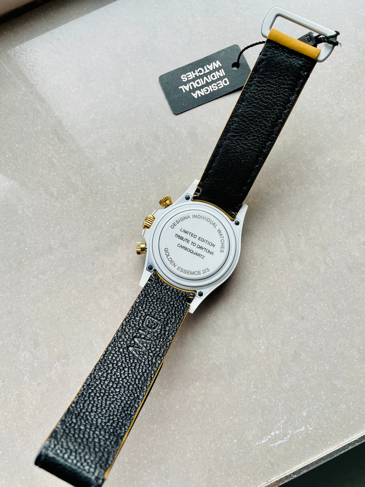 Daytona DIW White Carbon/YG DIWF Best Edition Gold Dial on Black Nylon Strap A7750 - Image 13