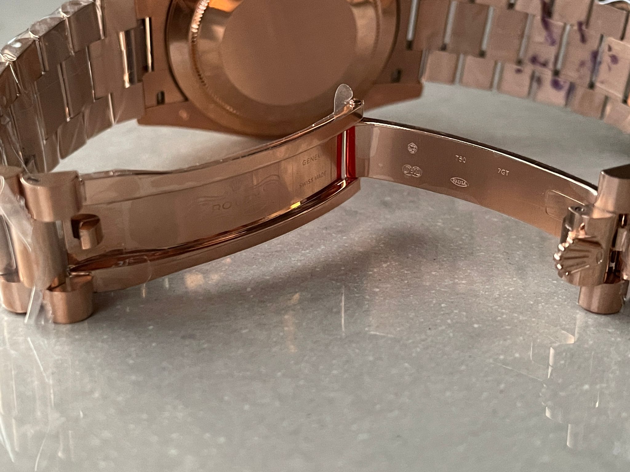 Day-Date 40mm 228235 904L RG Fluted Bezel Rose Gold Dial on RG President Bracelet with Tungsten steel for extra weight GMF - Image 9