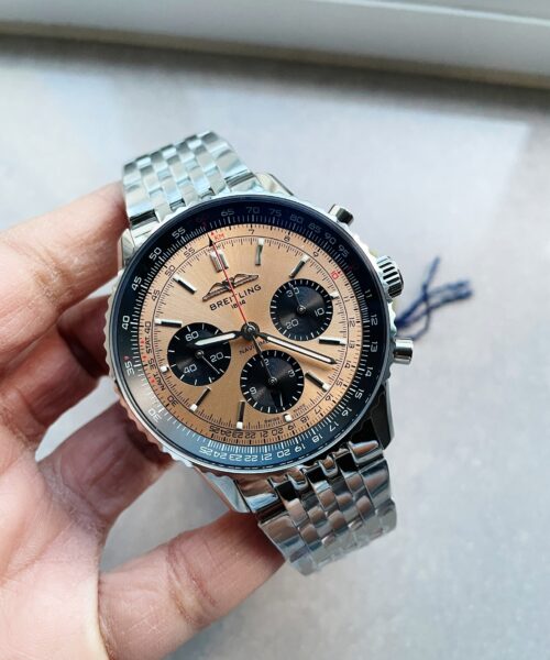 Navitimer 01 1:1 SS Salmon Dial on Steel Strap A7750 BLS Factory