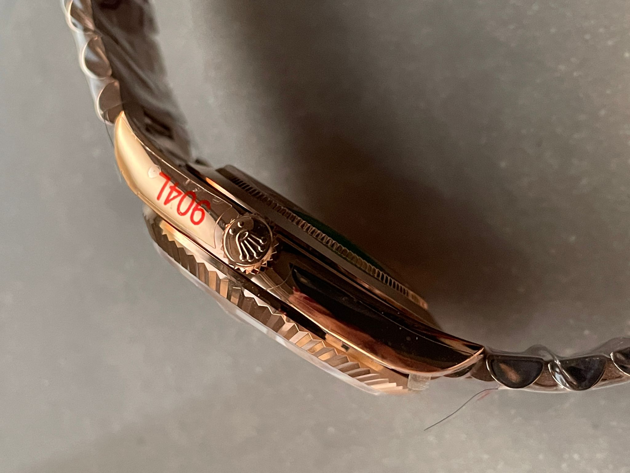 Day-Date 40mm 228235 904L RG Fluted Bezel Rose Gold Dial on RG President Bracelet with Tungsten steel for extra weight GMF - Image 7