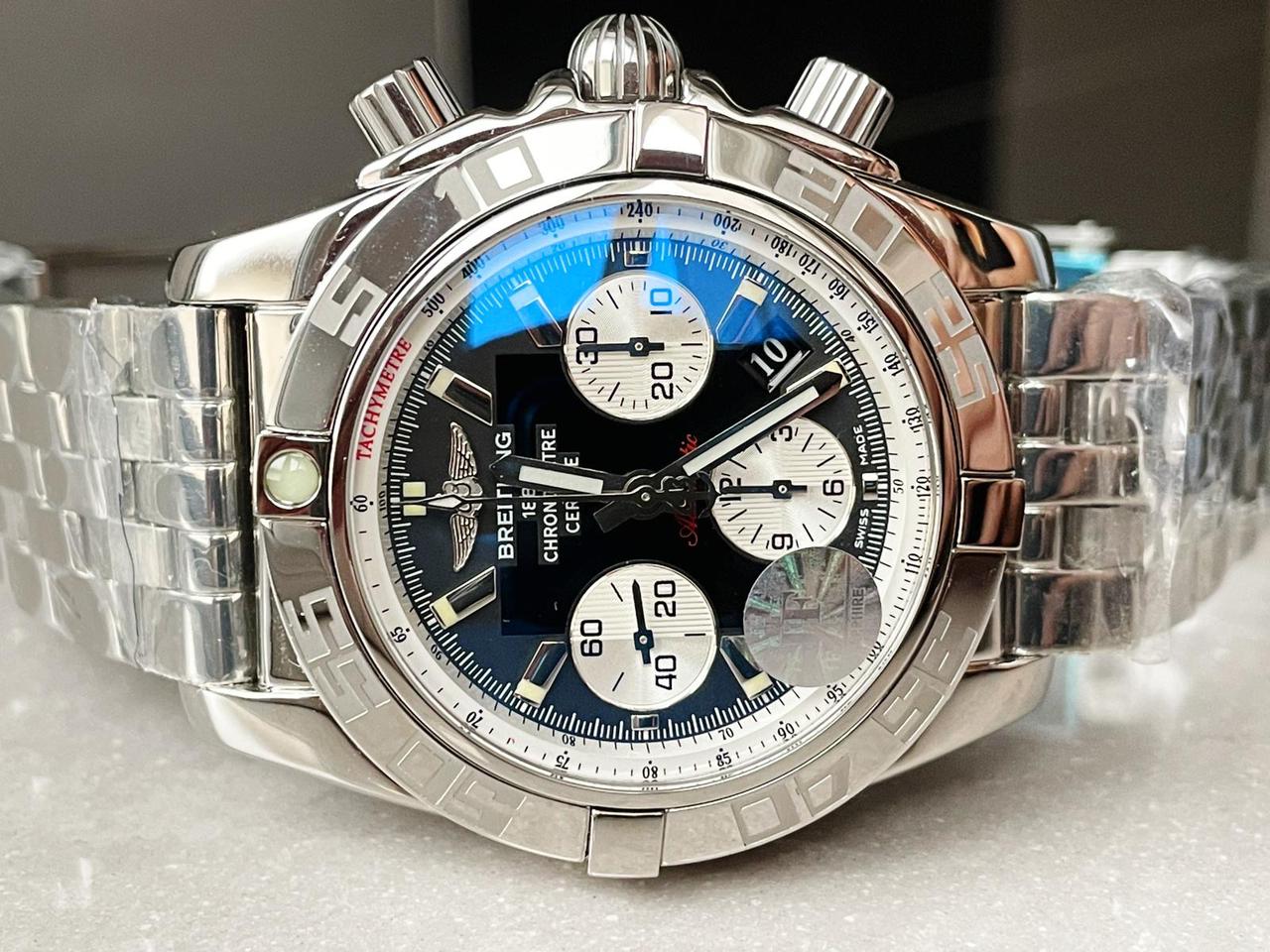 Chronomat B01 44 SS OZF 1:1 Best Edition Black Dial on SS Bracelet A7750 OZ factory - Image 2