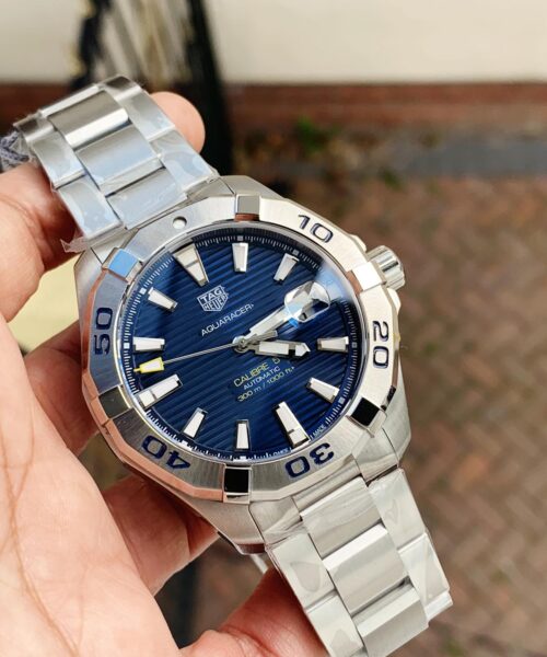 Aquaracer Calibre 5 SS 41mm OGF 1:1 Best Edition steel Bezel Blue Dial on SS Bracelet SW200