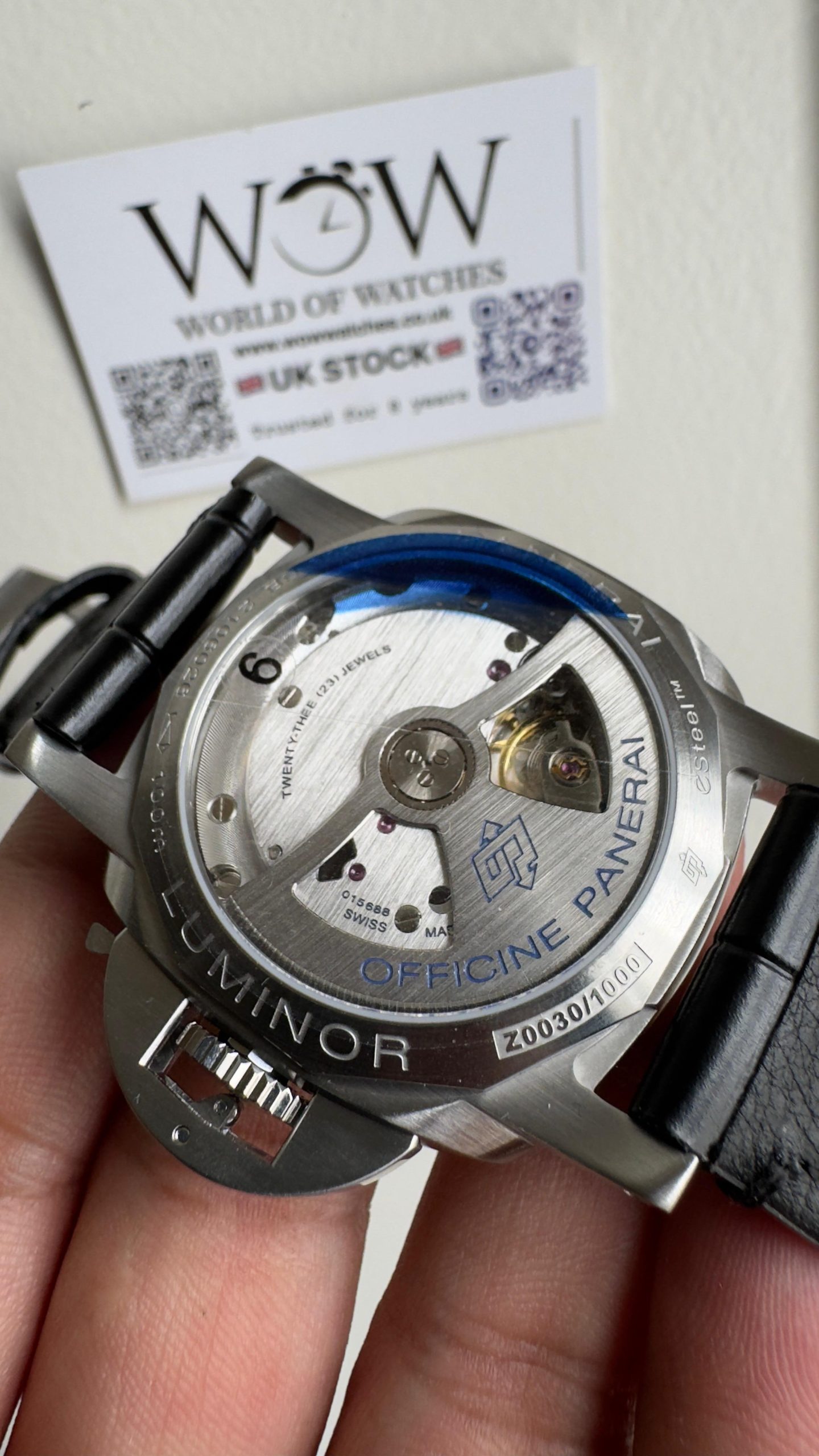 PAM1365 Z GMT SS VSF 1:1 Best Edition Black Dial on Black Leather Strap Asian P900 - Image 9