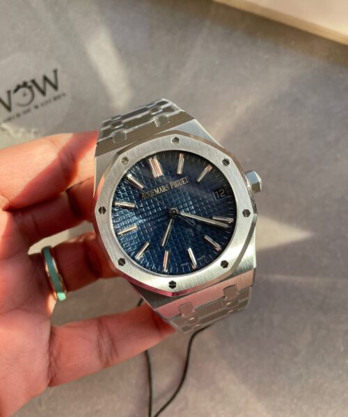 Royal Oak 41mm 15510 "50th Anniversary" SS ZF 1:1 Best Edition Blue Textured Dial on SS Bracelet A4302