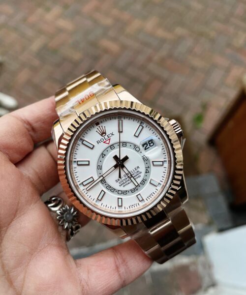 Sky-Dweller 326934 SS Noob 1:1 Best Edition White Dial on Rose gold SS Bracelet A23J