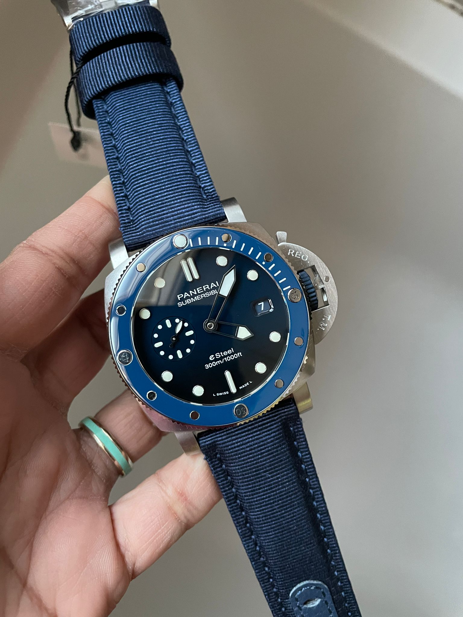 PAM1289 Y SBF 1:1 BEST EDITION BLUE DIAL ON BLUE NYLON STRAP P900 - Image 8