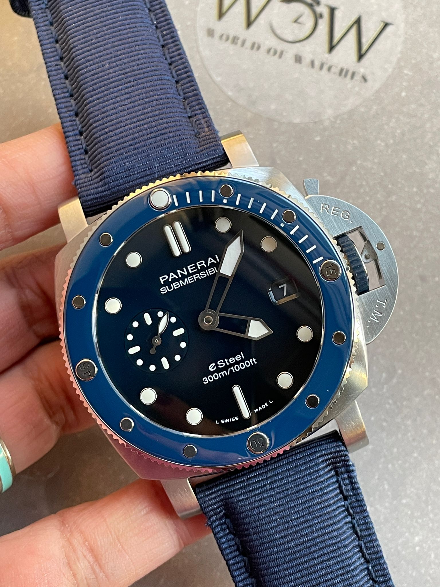 PAM1289 Y SBF 1:1 BEST EDITION BLUE DIAL ON BLUE NYLON STRAP P900 - Image 4