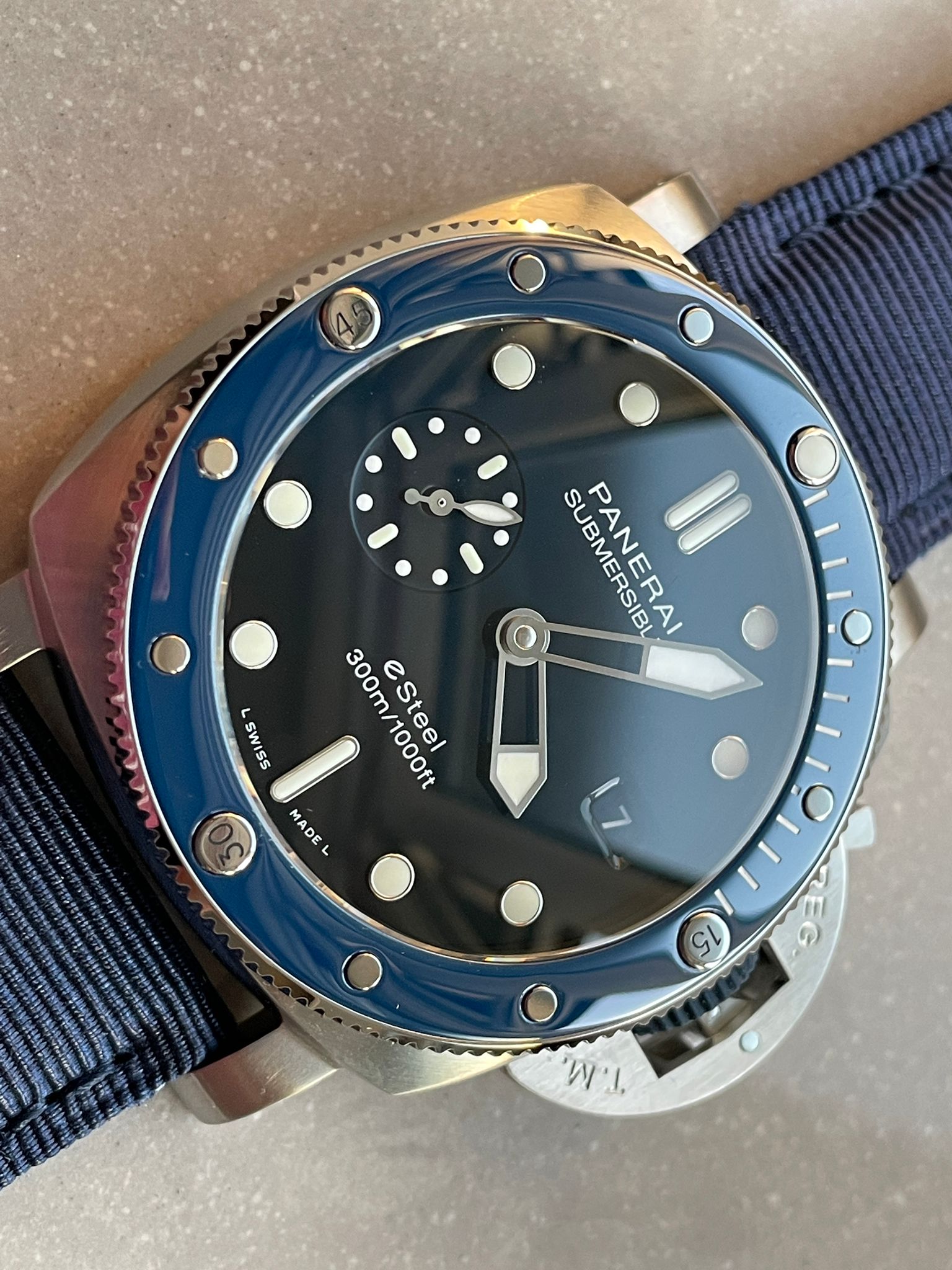 PAM1289 Y SBF 1:1 BEST EDITION BLUE DIAL ON BLUE NYLON STRAP P900 - Image 6