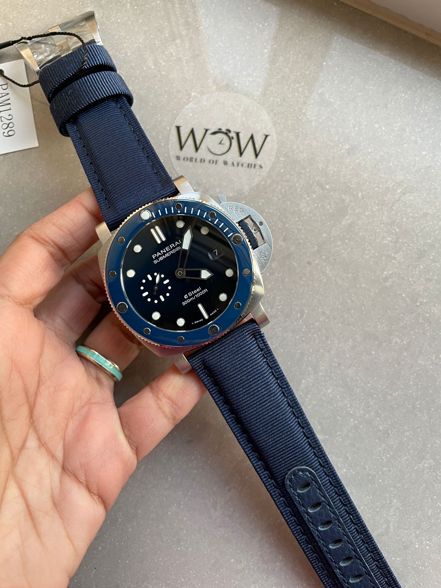 PAM1289 Y SBF 1:1 BEST EDITION BLUE DIAL ON BLUE NYLON STRAP P900 - Image 2